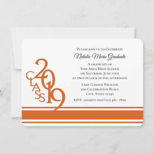 Varsity Orange 2019 Afstudeerdriehoekfoto Kaart (Achterkant)