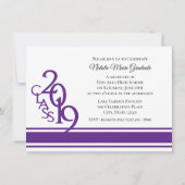 Varsity Paarse 2019 Afstuderen Drie Foto Kaart (Achterkant)