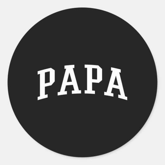 Varsity Papa Ronde Sticker (Voorkant)