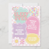 Varsity pastel patch Slaapfeest Verjaardag Kaart (Voorkant)