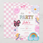 Varsity Patch laat verjaardagsuitnodiging toe Kaart (Voorkant / Achterkant)