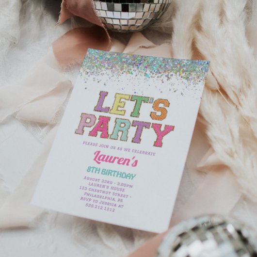 Varsity Patch Letters Verjaardagsfeest Kaart