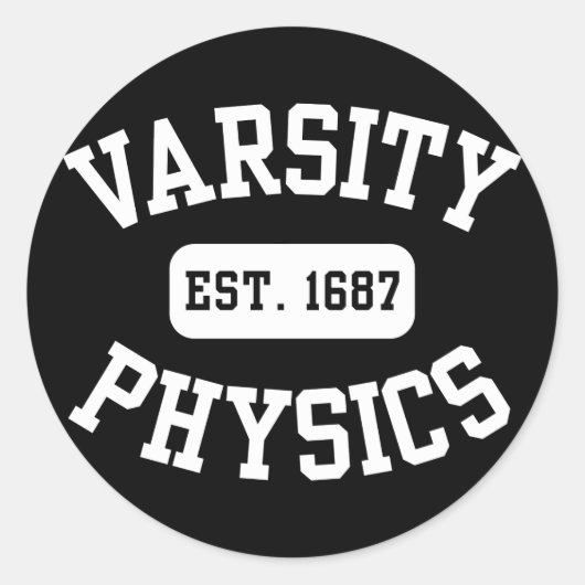 Varsity Physics Ronde Sticker (Voorkant)