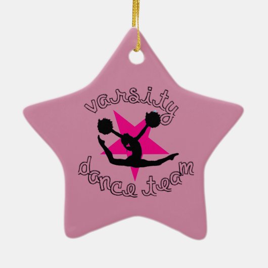 Varsity Pom Dance-team Keramisch Ornament (Achterkant)