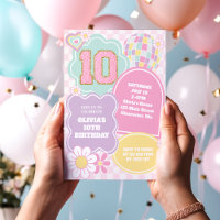 Varsity preppy pastel patch 10e verjaardag