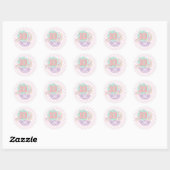 Varsity preppy pastel patch 10e verjaardag ronde sticker (Vel)