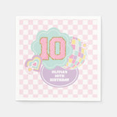 Varsity preppy pastel patch 10e verjaardag servet (Voorkant)