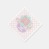 Varsity preppy pastel patch 10e verjaardag servet (Hoek)