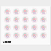 Varsity preppy pastel patch 11e verjaardag ronde sticker (Vel)