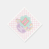 Varsity preppy pastel patch 11e verjaardag servet (Hoek)
