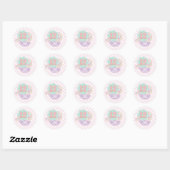 Varsity preppy pastel patch 12e verjaardag ronde sticker (Vel)