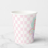 Varsity preppy pastel patch 6de verjaardag papieren bekers (Rechts)
