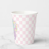 Varsity preppy pastel patch 7de verjaardag papieren bekers (Links)