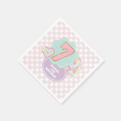 Varsity preppy pastel patch 7de verjaardag servet (Hoek)