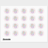 Varsity preppy pastel patch 7e verjaardag ronde sticker (Vel)