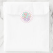Varsity preppy pastel patch 7e verjaardag ronde sticker (Tas)