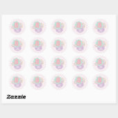 Varsity preppy pastel patch 8e verjaardag ronde sticker (Vel)