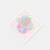 Varsity preppy pastel patch 8e verjaardag servet (Hoek)