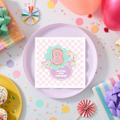 Varsity preppy pastel patch 8e verjaardag servet