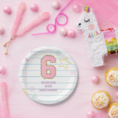 Varsity preppy pastel patch notebook 6e verjaardag papieren bordje (Feest)