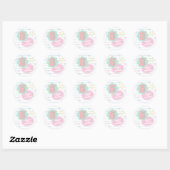 Varsity preppy pastel patch notebook 6e verjaardag ronde sticker (Vel)