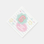 Varsity preppy pastel patch notebook 6e verjaardag servet (Hoek)