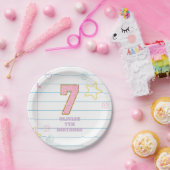 Varsity preppy pastel patch notebook 7e verjaardag papieren bordje (Feest)