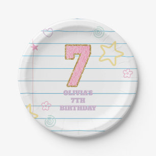Varsity preppy pastel patch notebook 7e verjaardag papieren bordje
