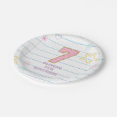 Varsity preppy pastel patch notebook 7e verjaardag papieren bordje (Gekanteld)