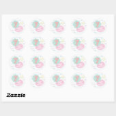 Varsity preppy pastel patch notebook 7e verjaardag ronde sticker (Vel)