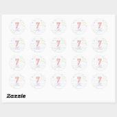 Varsity preppy pastel patch notebook 7e verjaardag ronde sticker (Vel)