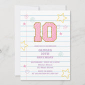 Varsity preppy pastel patch notitieboek 10e verjaa kaart (Voorkant)