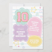 Varsity preppy pastel patch notitieboek 10e verjaa kaart (Voorkant)