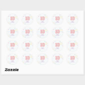 Varsity preppy pastel patch notitieboek 10e verjaa ronde sticker (Vel)