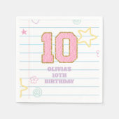 Varsity preppy pastel patch notitieboek 10e verjaa servet (Voorkant)