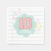 Varsity preppy pastel patch notitieboek 10e verjaa servet (Voorkant)