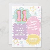 Varsity preppy pastel patch notitieboek 11e verjaa kaart (Voorkant)