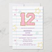 Varsity preppy pastel patch notitieboek 12e verjaa kaart (Voorkant)