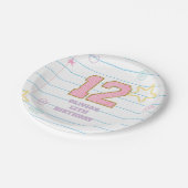 Varsity preppy pastel patch notitieboek 12e verjaa papieren bordje (Gekanteld)
