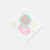 Varsity preppy pastel patch notitieboek 13e verjaa servet (Hoek)