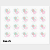 Varsity preppy pastel patch notitieboek 6e verjaar ronde sticker (Vel)