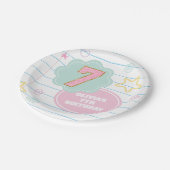 Varsity preppy pastel patch notitieboek 7e verjaar papieren bordje (Gekanteld)