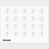 Varsity preppy pastel patch notitieboek 7e verjaar ronde sticker (Vel)