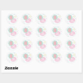 Varsity preppy pastel patch notitieboek 8e verjaar ronde sticker (Vel)