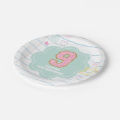 Varsity preppy pastel patch notitieboek 9e verjaar papieren bordje (Gekanteld)