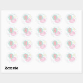 Varsity preppy pastel patch notitieboek 9e verjaar ronde sticker (Vel)