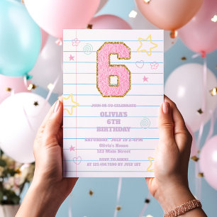 Varsity preppy pastel patch notitieboek Verjaardag Kaart