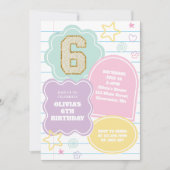 Varsity preppy pastel patch notitieboek Verjaardag Kaart (Voorkant)