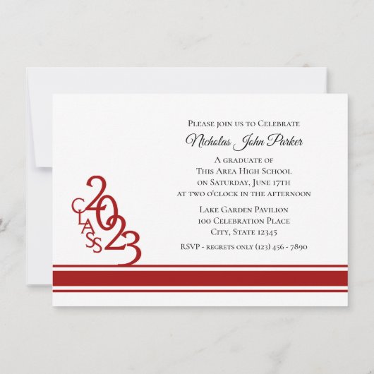 Varsity Red 2023 Afstuderen Tri Foto Kaart (Achterkant)