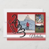 Varsity Red 2023 Afstuderen Tri Foto Kaart (Voorkant)